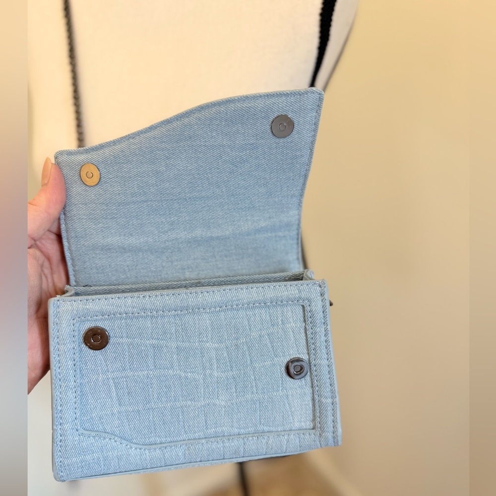 🌾 Zara Mock Crock Denim Mini City‎ Bag - Picture 5 of 9